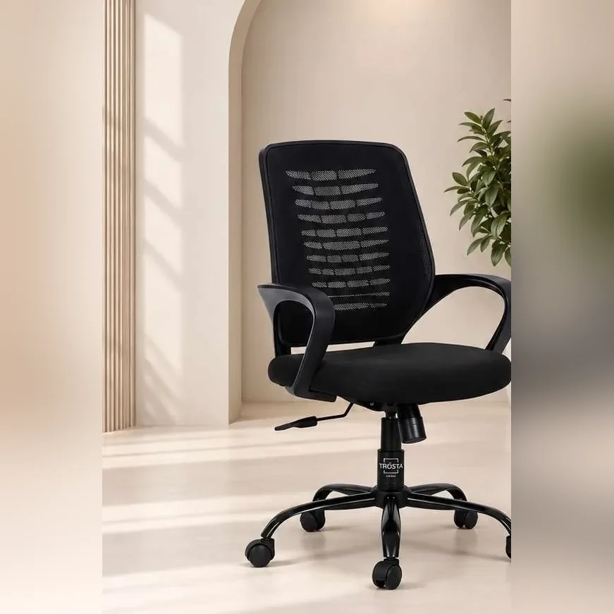 Sudam 805 Mesh Lite black mesh chair with black base