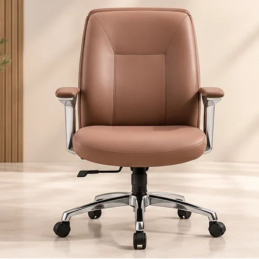 Sudam Boss MB executive chair in brown leatherette, front view