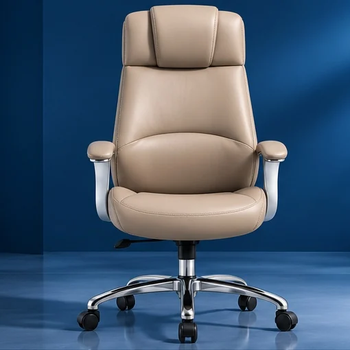 Sudam Majesty HB executive chair in taupe leatherette, front view